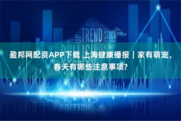 盈邦网配资APP下载 上海健康播报|家有萌宠,春天有哪些注意事项?