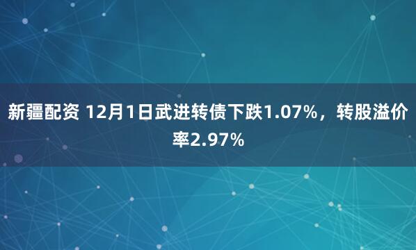 新疆配资 12月1日武进转债下跌1.07%,转股溢价率2.97%
